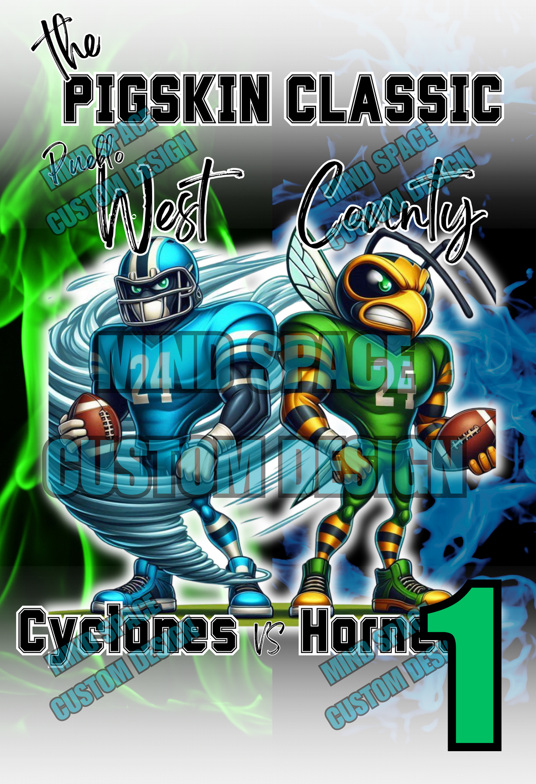 Pigskin Classic High school Rival Shirts- County Hornets and West Cyclones