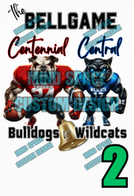 Load image into Gallery viewer, Bell Game High school Rival Shirts- Centennial Bulldogs and Central Wildcats
