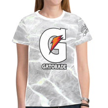 Load image into Gallery viewer, White/white words New All Over Print T-shirt for Women (Model T45)
