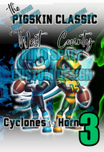 Load image into Gallery viewer, Pigskin Classic High school Rival Shirts- County Hornets and West Cyclones
