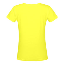 Load image into Gallery viewer, Steel City Sting Yellow Softballs (1) Women&#39;s Deep V-neck T-shirt (Model T19)
