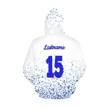 Load image into Gallery viewer, Steel City Sting Name Number blue splatter All Over Print Hoodie for Women (USA Size) (Model H13)
