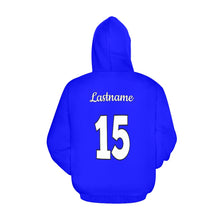 Load image into Gallery viewer, Steel City Sting Name Number Blue All Over Print Hoodie for Women (USA Size) (Model H13)
