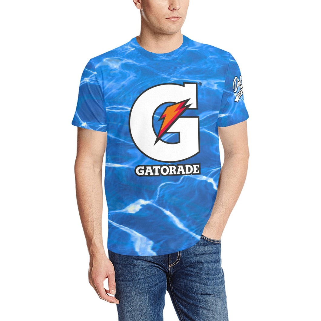 G Blue Men's All Over Print T-Shirt (Random Design Neck) (Model T63)