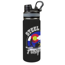 Load image into Gallery viewer, Steel City Sting Name n Number Waterbottle Duo Lid Insulated Water Bottle with Dual-Use Lid (18oz)
