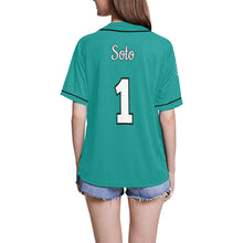 Load image into Gallery viewer, Lady Wolves Turquoise Left All Over Print Baseball Jersey for Women (Model T50)
