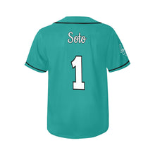 Load image into Gallery viewer, Lady Wolves Turquoise Left All Over Print Baseball Jersey for Women (Model T50)
