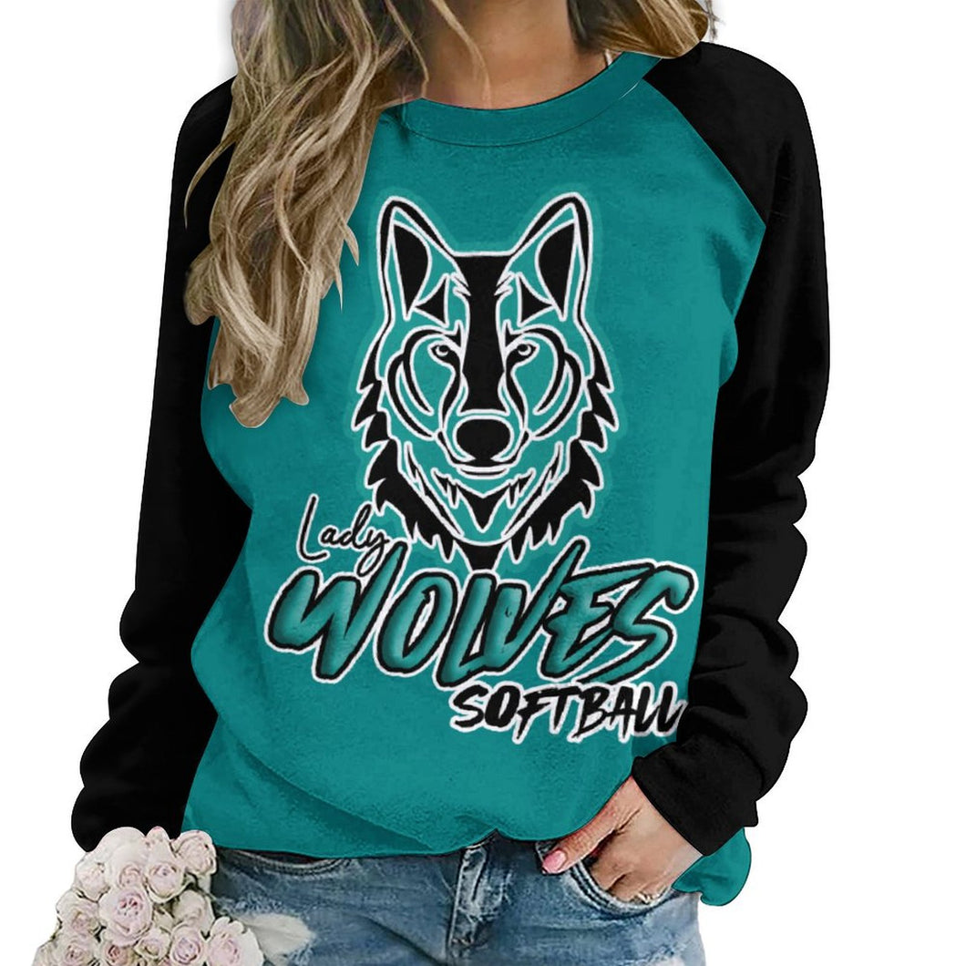 Women's Raglan Crewneck Sweatshirt Raglan round neck sweater