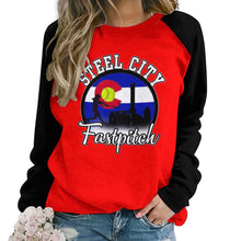 Load image into Gallery viewer, Women&#039;s Raglan Crewneck Sweatshirt Raglan round neck sweater
