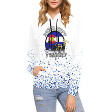 Load image into Gallery viewer, Steel City Sting Name Number blue splatter All Over Print Hoodie for Women (USA Size) (Model H13)
