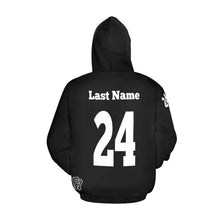 Load image into Gallery viewer, WF Sport Name/Number Black All Over Print Hoodie for Men (USA Size) (Model H13)
