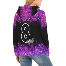 Load image into Gallery viewer, Pueblo Steel Logo purple PS Last name/Number Nickname Glitter All Over Print Hoodie for Women (USA Size) (Model H13)
