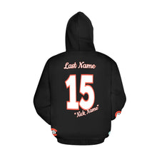 Load image into Gallery viewer, Chaos Baseball Mama Black All Over Print Hoodie for Women (USA Size) (Model H13)
