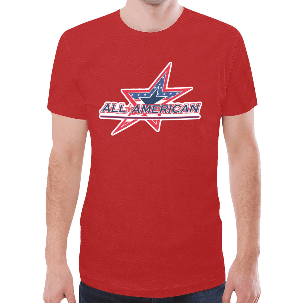 All American Red New All Over Print T-shirt for Men (Model T45)